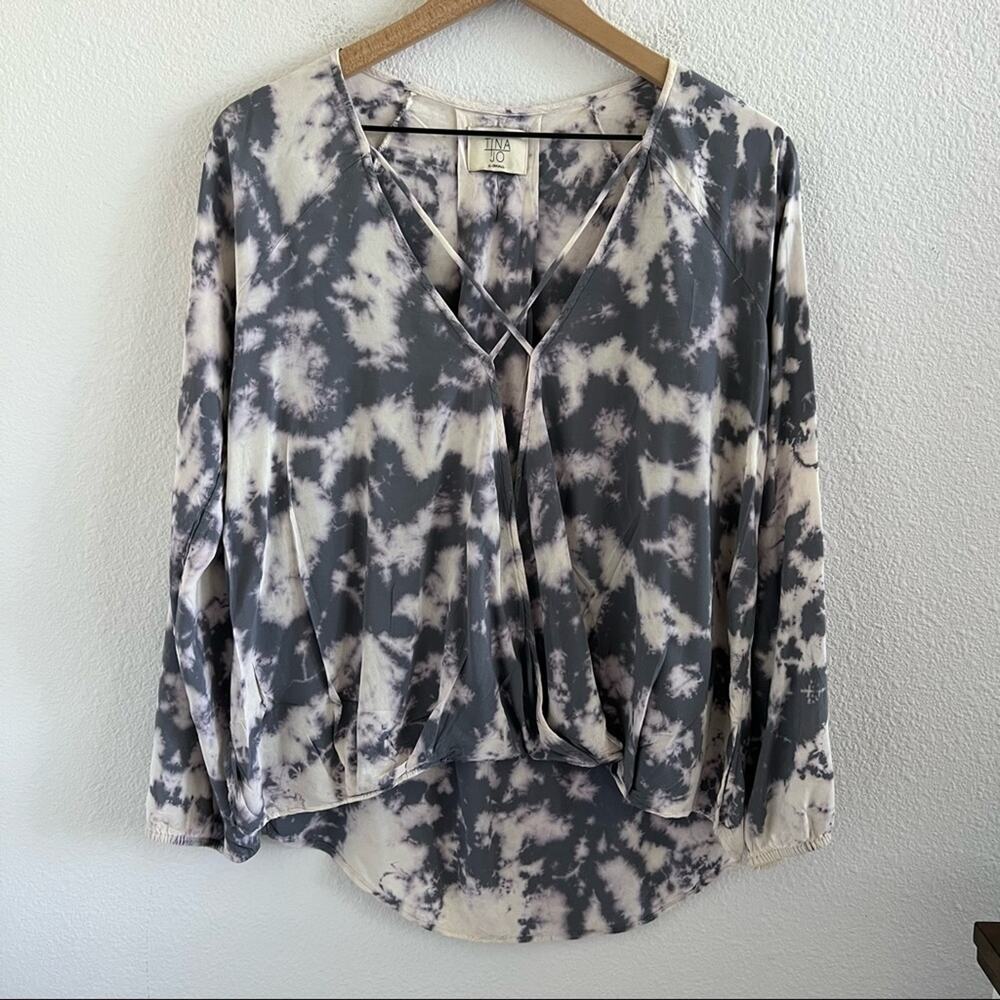Tina Jo Tie Dye Strappy Cross Front Top Wrap Vibe XS